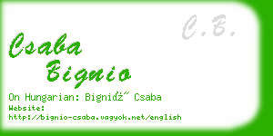 csaba bignio business card